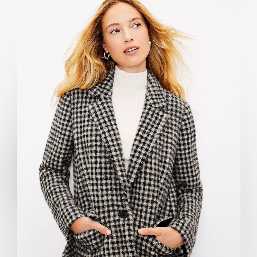 Ann Taylor Checked Coat - Picture 3 of 5